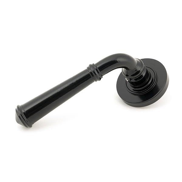 Black Regency Lever on Rose Set (Plain) - Unsprung