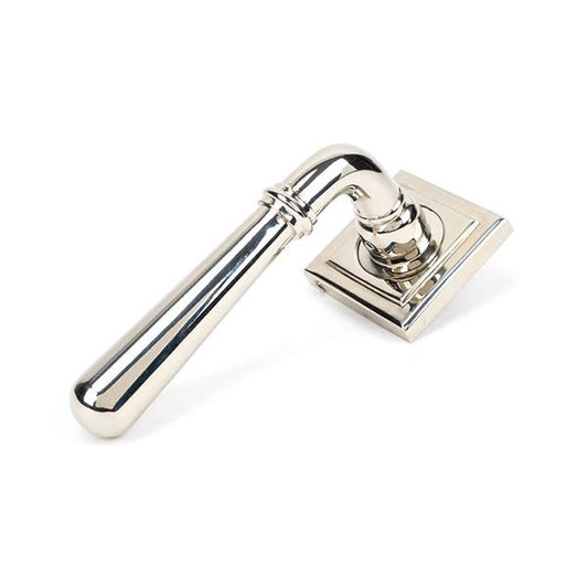 Polished Nickel Newbury Lever on Rose Set (Square) - Unsprung