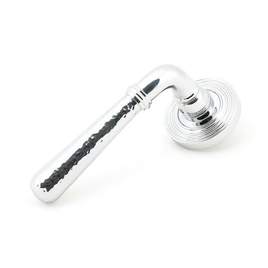 Polished Chrome Hammered Newbury Lever on Rose Set (Beehive) - Unsprung