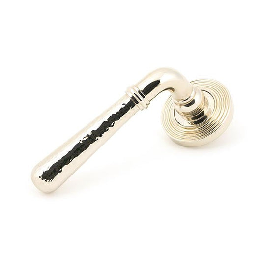 Polished Nickel Hammered Newbury Lever on Rose Set (Beehive) - Unsprung