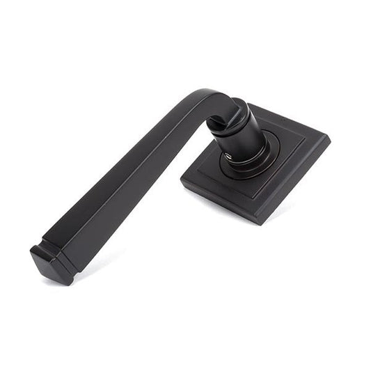 Aged Bronze Avon Round Lever on Rose Set (Square) - Unsprung