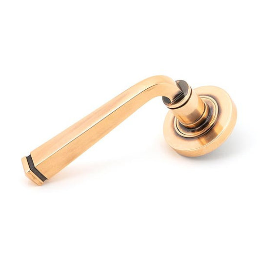 Polished Bronze Avon Round Lever on Rose Set (Plain) - Unsprung