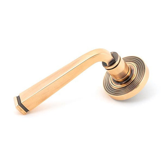 Polished Bronze Avon Round Lever on Rose Set (Beehive) - Unsprung
