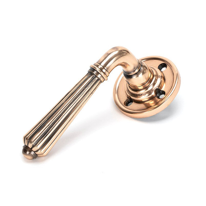 Polished Bronze Hinton Lever on Rose Set - Unsprung