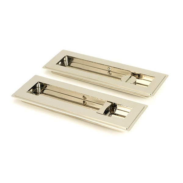 Polished Nickel 175mm Art Deco Rectangular Pull -Privacy Set