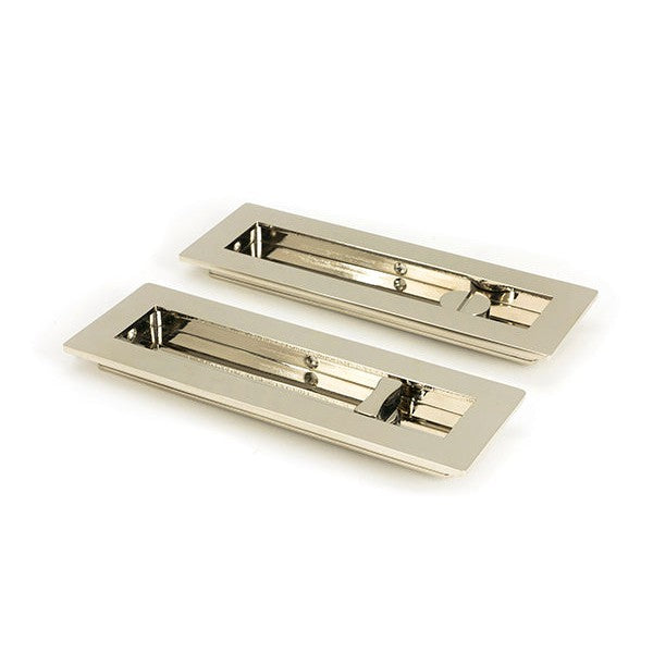 Polished Nickel 175mm Plain Rectangular Pull - Privacy Set