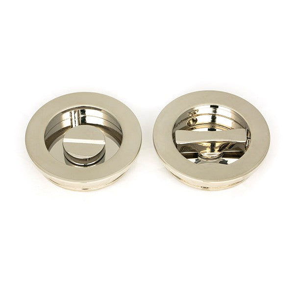 Polished Nickel 60mm Plain Round Pull - Privacy Set