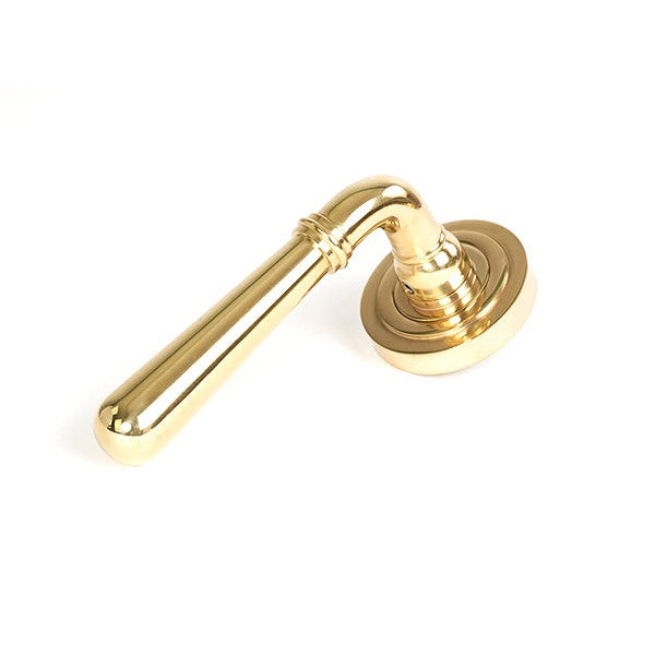 Polished Brass Newbury Lever on Rose Set (Art Deco)