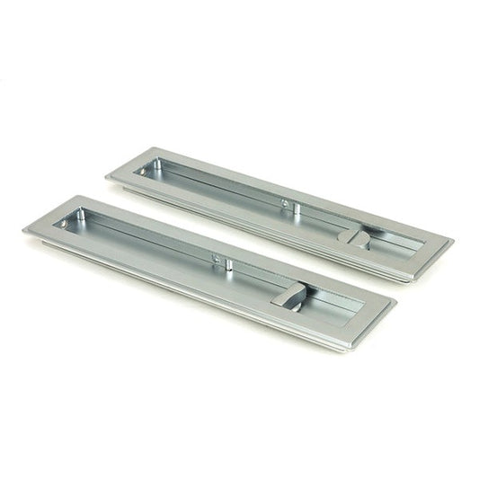 Satin Chrome 250mm Art Deco Rectangular Pull - Privacy Set