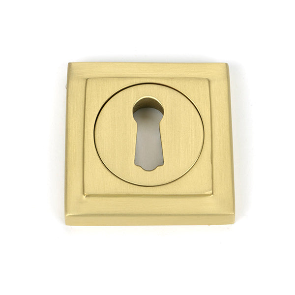 Satin Brass Round Escutcheon (Square)