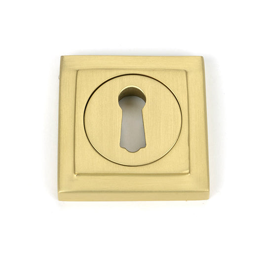 Satin Brass Round Escutcheon (Square)