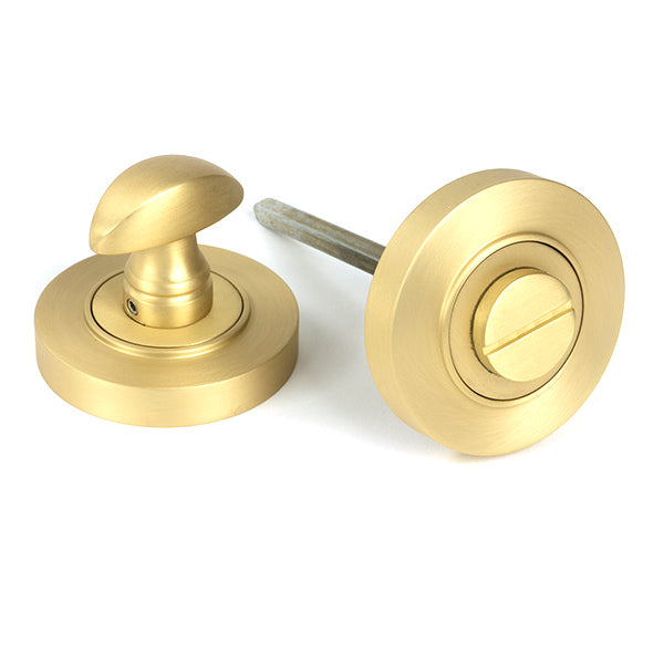 Satin Brass Round Thumbturn Set (Plain)