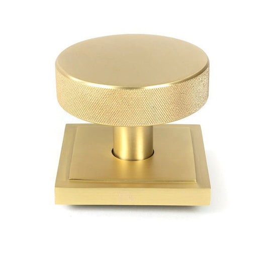 Satin Brass Brompton Centre Door Knob (Square)