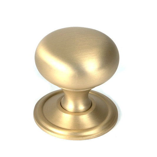 Satin Brass Mushroom Cabinet Knob 38mm