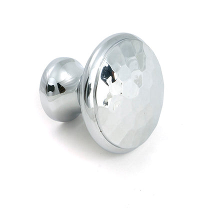 Polished Chrome Hammered Cabinet Knob - Medium