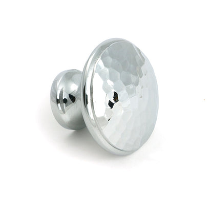 Polished Chrome Hammered Cabinet Knob - Large