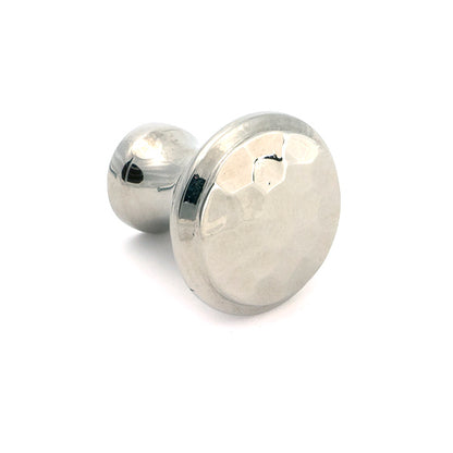 Polished Nickel Hammered Cabinet Knob - Small