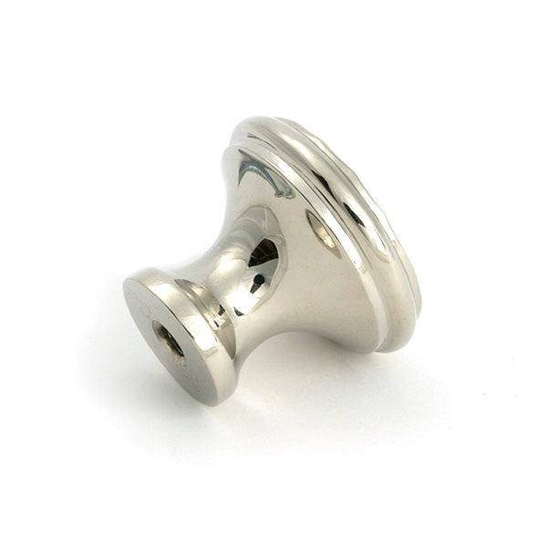 Polished Nickel Hammered Cabinet Knob - Medium