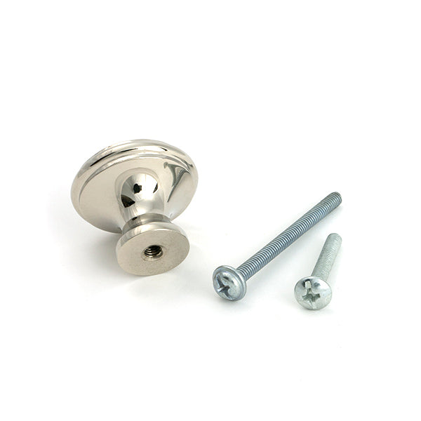 Polished Nickel Hammered Cabinet Knob - Medium