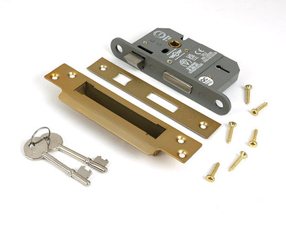 Satin Brass 2½" 5 Lever BS Sash Lock