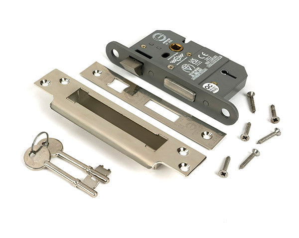 Polished Nickel 2½" 5 Lever BS Sash Lock