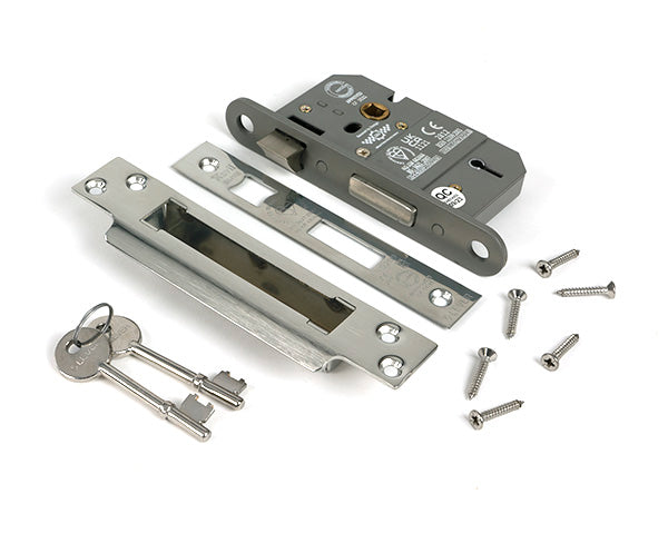 Polished SS 2½" 5 Lever BS Sash Lock