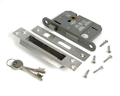 Satin Chrome 3" 5 Lever BS Sash Lock