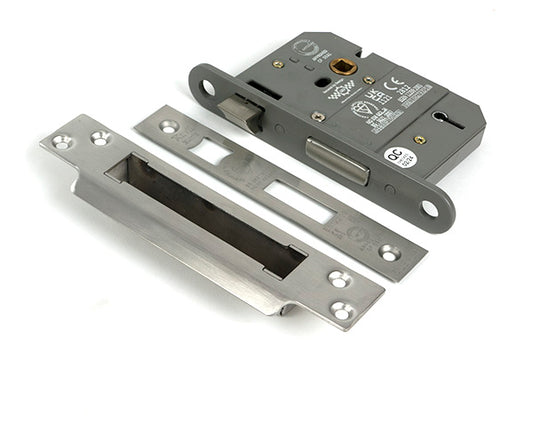 Satin Chrome 3" 5 Lever BS Sash Lock