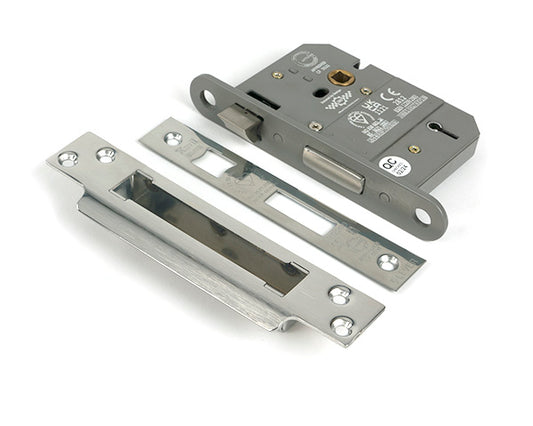 Polished SS 3" 5 Lever BS Sash Lock