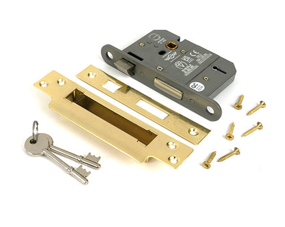 Polished Brass 3" 5 Lever BS Sash Lock KA