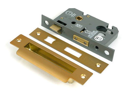 Satin Brass 2½" Euro Profile Sash Lock