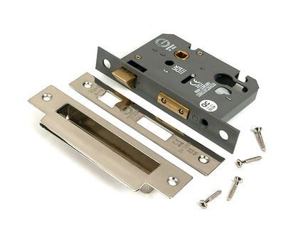 Polished Nickel 3" Euro Profile Sash Lock