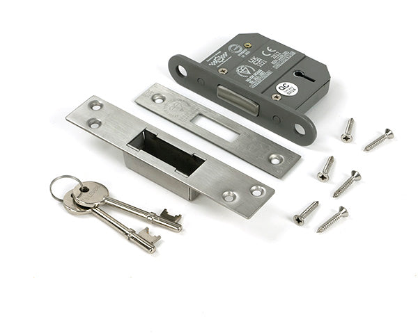 Satin Chrome 2½" 5 Lever BS Dead Lock