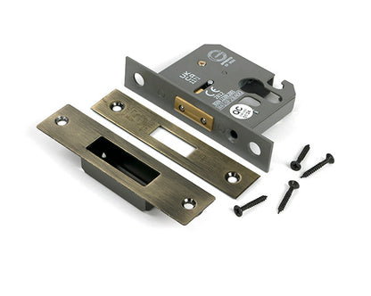 Aged Brass 2½" Euro Profile Dead Lock