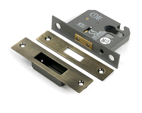 Aged Brass 2½" Euro Profile Dead Lock