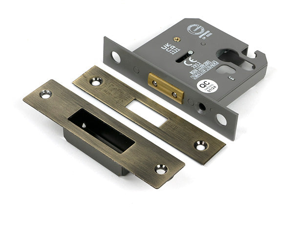 Aged Brass 3" Euro Profile Dead Lock