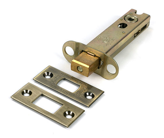 Aged Brass 4" Heavy Duty Tubular Deadbolt