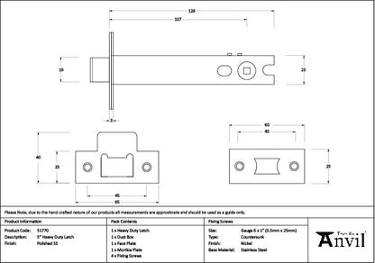 Polished SS 5" Heavy Duty Latch