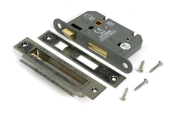 Pewter 2½" Heavy Duty Bathroom Mortice Lock