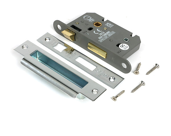 Polished SS 2½" Heavy Duty Bathroom Mortice Lock