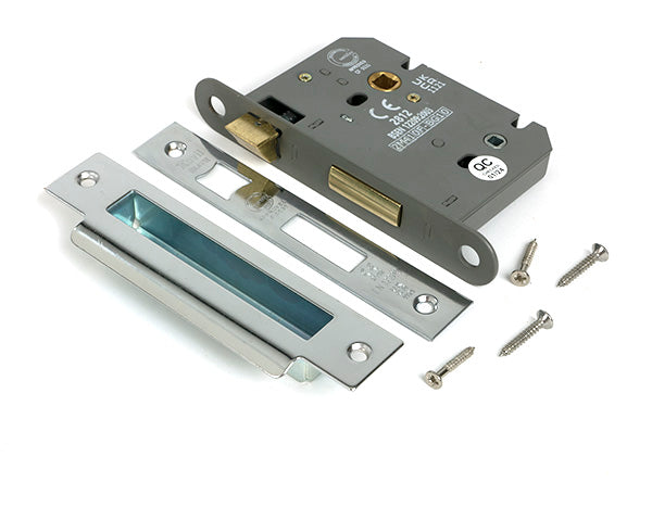 Polished SS 3" Heavy Duty Bathroom Mortice Lock