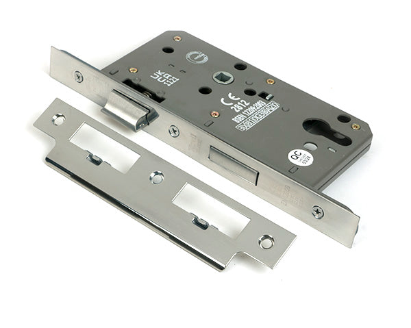 Polished SS Euro Din Sash Lock - 60mm Backset/72mm Centre