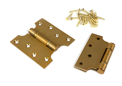 Satin Brass 4" x 2" x 4"  Parliament Hinge (pair) ss