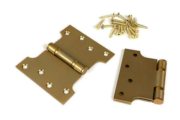 Satin Brass 4" x 3" x 5" Parliament Hinge (pair) ss