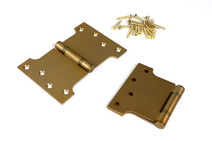 Satin Brass 4" x 4" x 6" Parliament Hinge (pair) ss