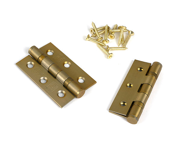 Satin Brass 3" Ball Bearing Butt Hinge (Pair) ss