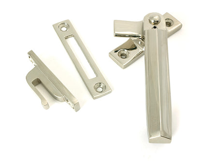 Polished Nickel Locking Art Deco Fastener - RH