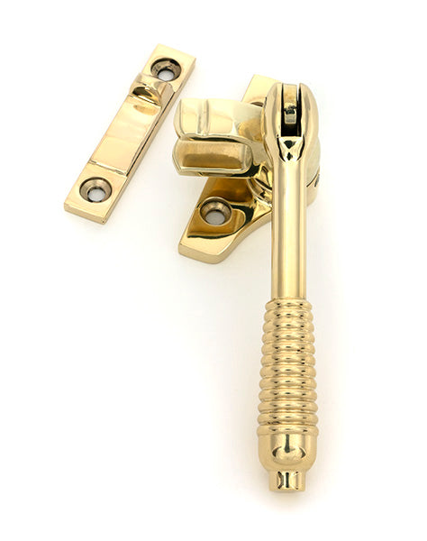 Polished Brass Night-Vent Locking Reeded Fastener (Steel Window)