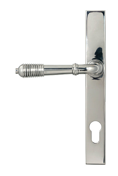 Polished Marine SS (316) Reeded Slimline Lever Espag. Lock Set