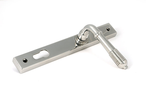 Polished Marine SS (316) Reeded Slimline Lever Espag. Lock Set